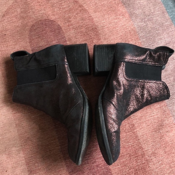 Rag & Bone Metallic Copper Drea Walker Suede Ankle Booties - Picture 8 of 15